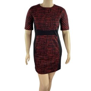 Michael Michael Kors Abstract Sheath Dress Red Black Size 12